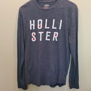 Hollister Blue Crewneck Sweater Lightweight Knit